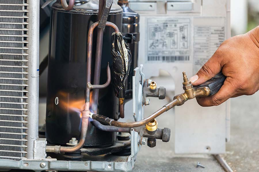 maintenance on an HVAC unit